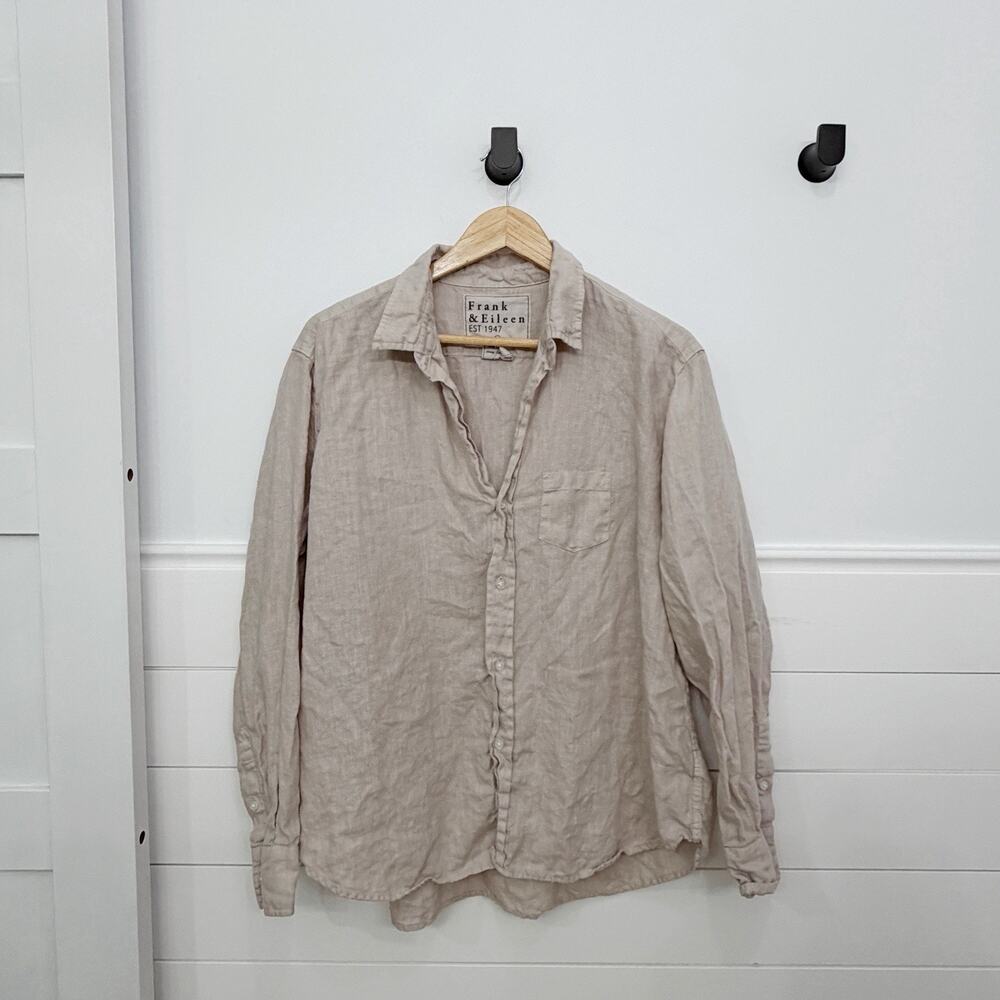 Women’s Frank & Eileen 100% Linen Button Down Blouse Top Size XL